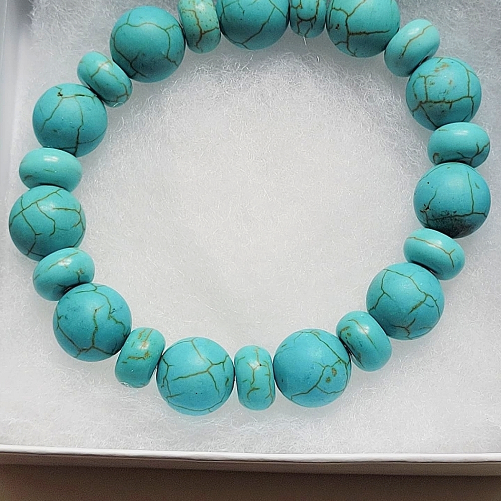Chunky handmade turquoise bracelet
